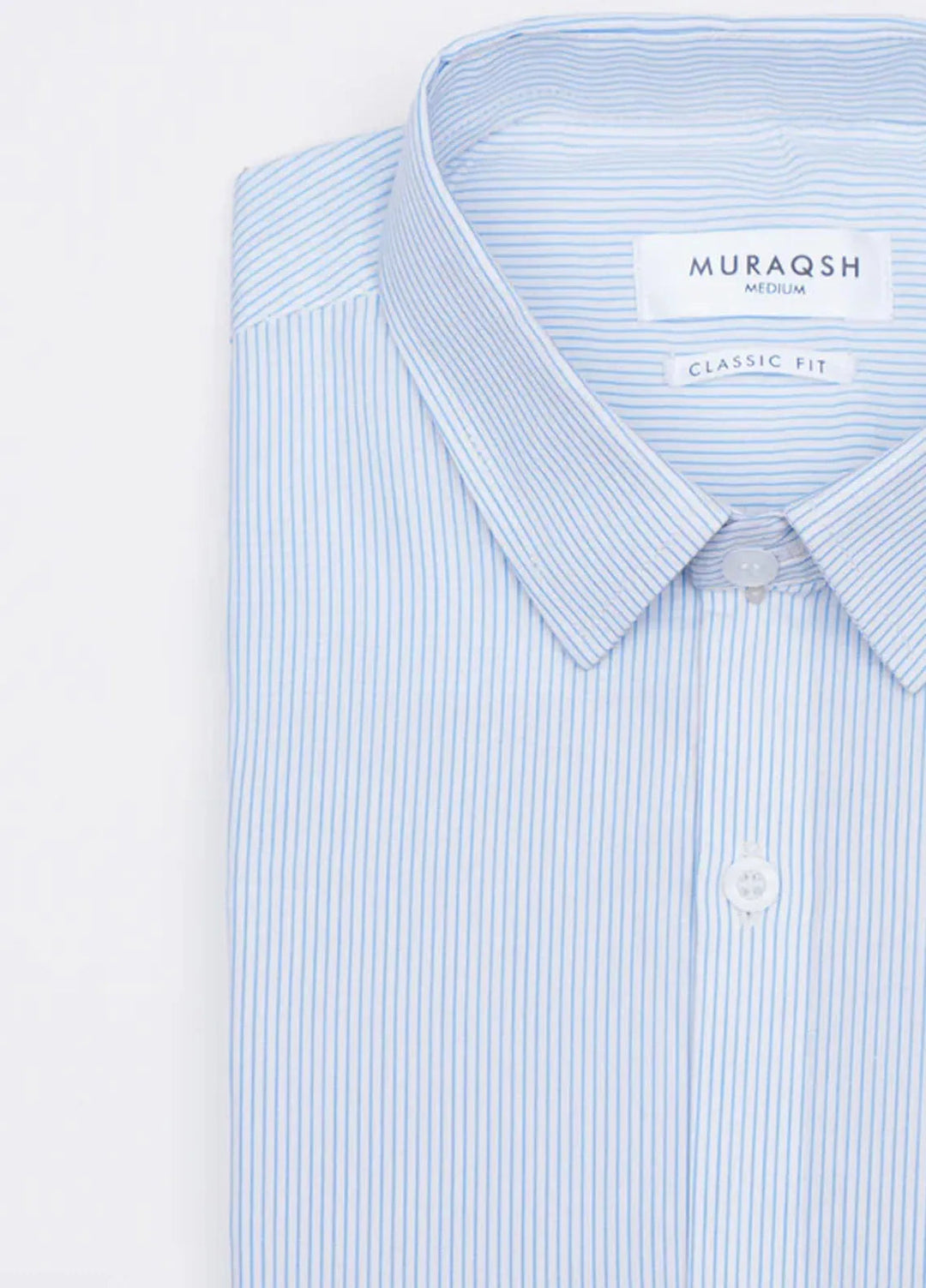 Muraqsh Mens Blue Lining Formal Shirt