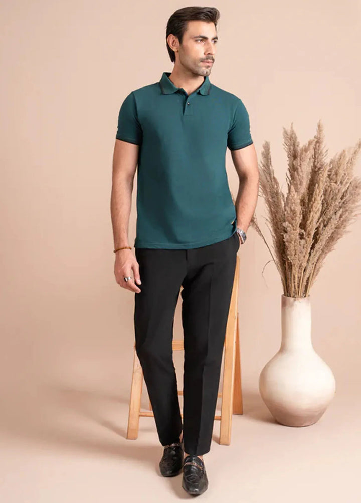 Muraqsh Mens Pine Green Basic Polo