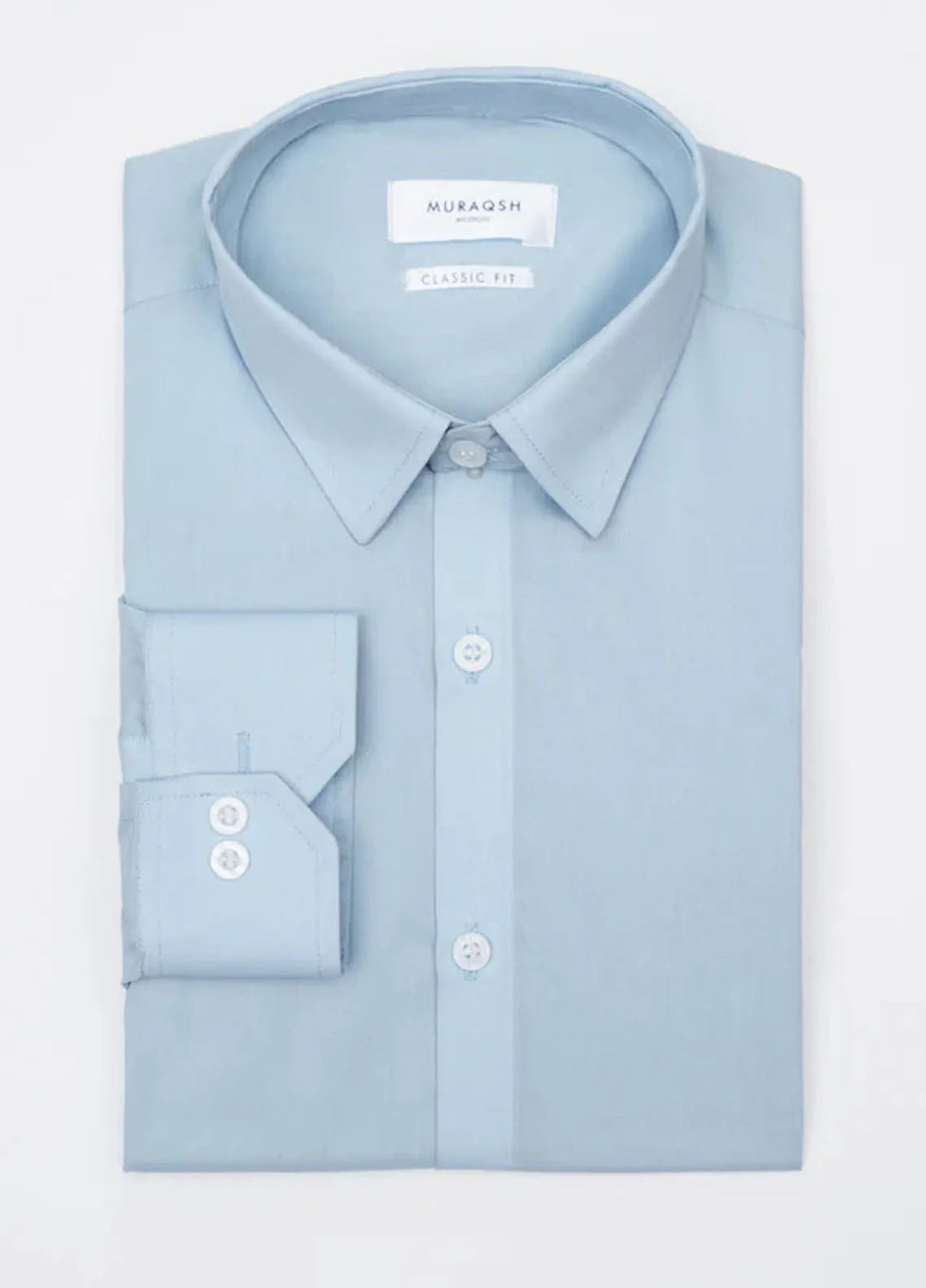 Muraqsh Mens Sapphire Blue Plain Formal Shirt