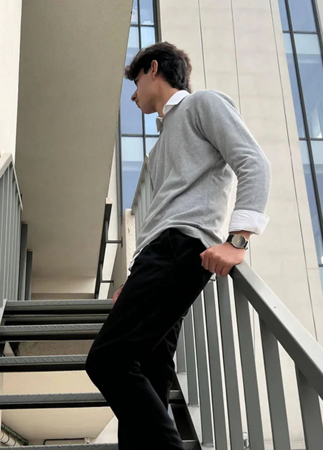 Muraqsh Mens Waffle Grey Sweat Shirt