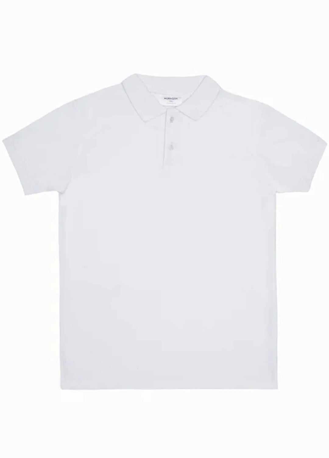Muraqsh Mens White Basic Polo