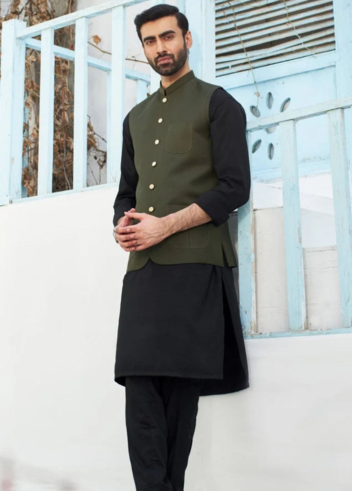 Muraqsh Plain Blended 3 Piece Suit MUR-3P-AG-1-KS