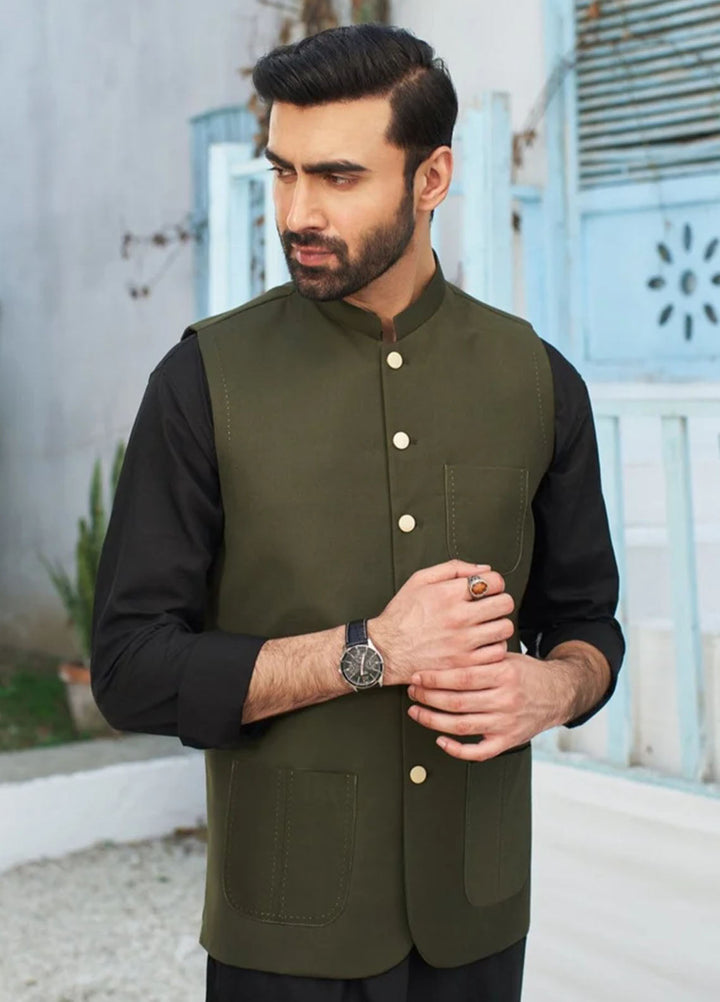 Muraqsh Plain Blended 3 Piece Suit MUR-3P-AG-1-KS
