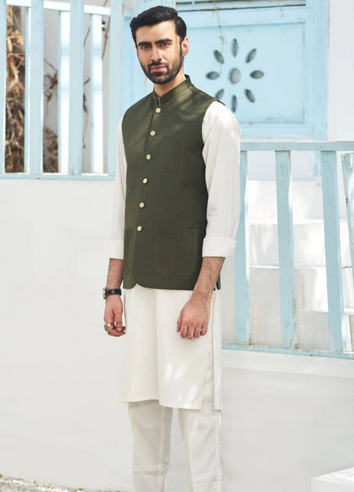 Muraqsh Plain Blended 3 Piece Suit MUR-3P-AG-KS