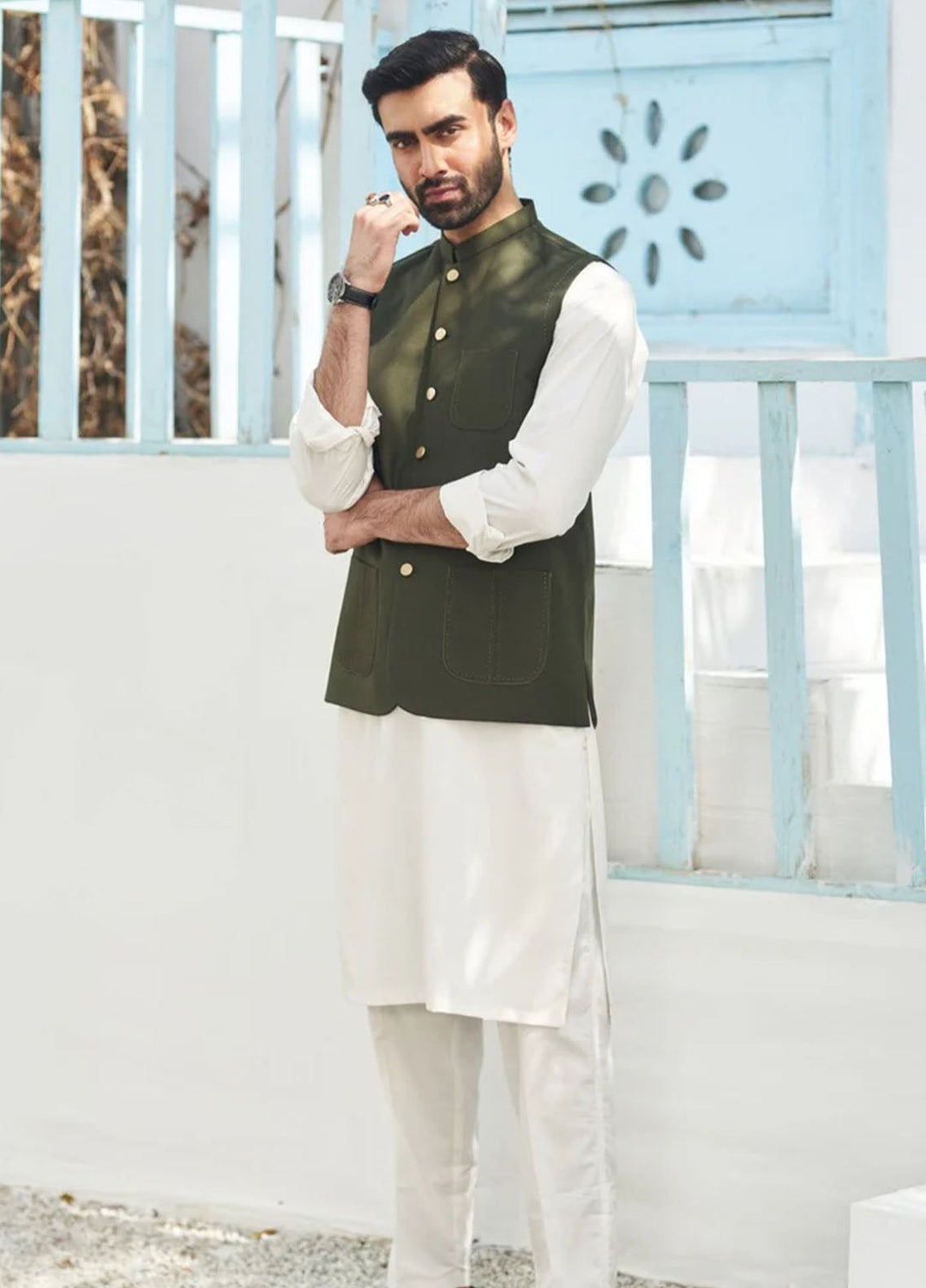 Muraqsh Plain Blended 3 Piece Suit MUR-3P-AG-KS