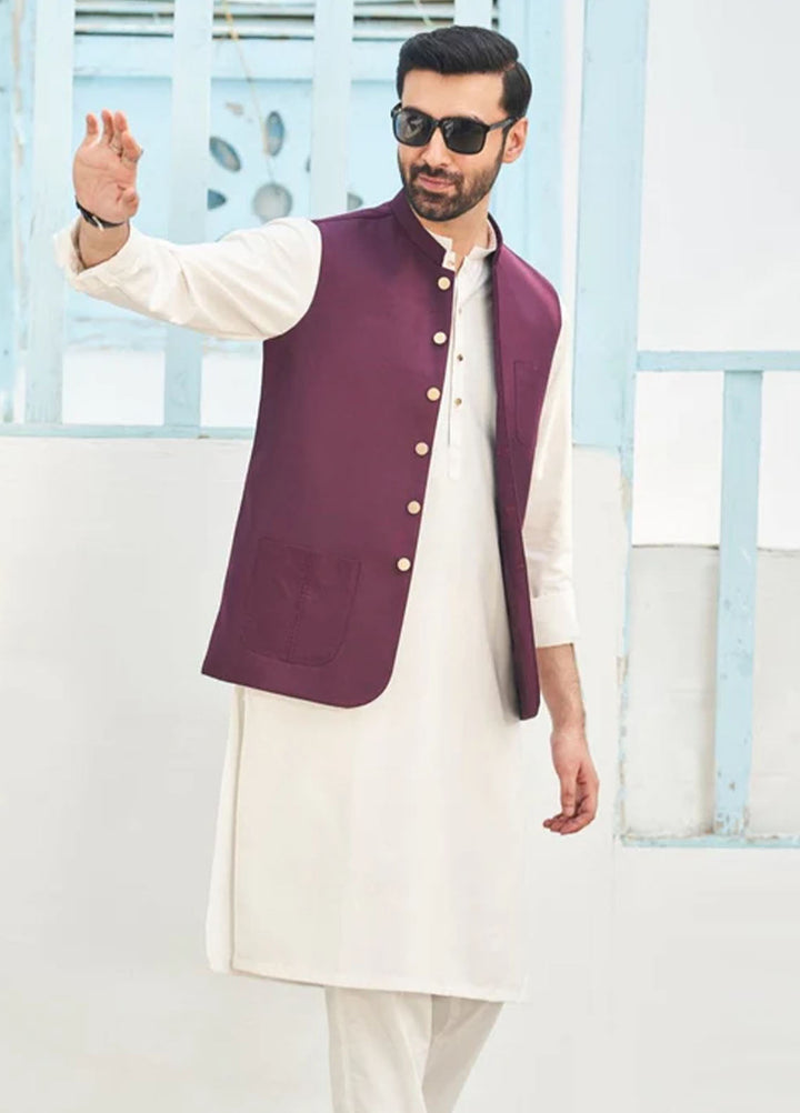 Muraqsh Plain Blended 3 Piece Suit MUR-3P-BO-KS