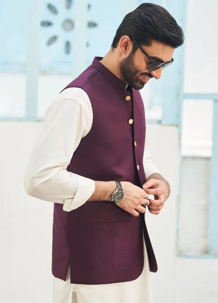 Muraqsh Plain Blended 3 Piece Suit MUR-3P-BO-KS