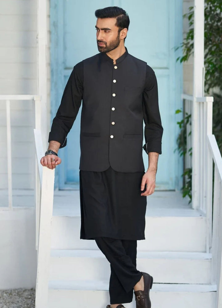 Muraqsh Plain Blended 3 Piece Suit MUR-AB-3P-KS