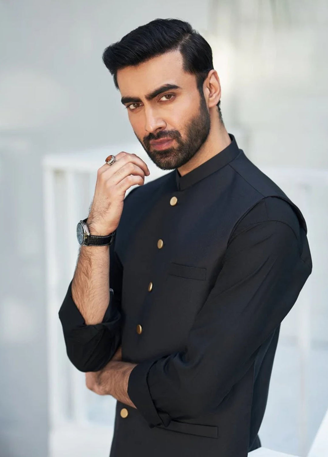 Muraqsh Plain Blended 3 Piece Suit MUR-AB-3P-KS