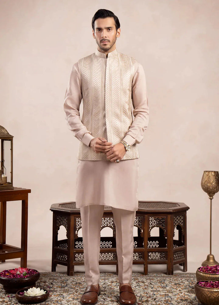 Muraqsh Pret Embroidered Raw Silk 1 Piece Arrow Embroidered Waistcoat