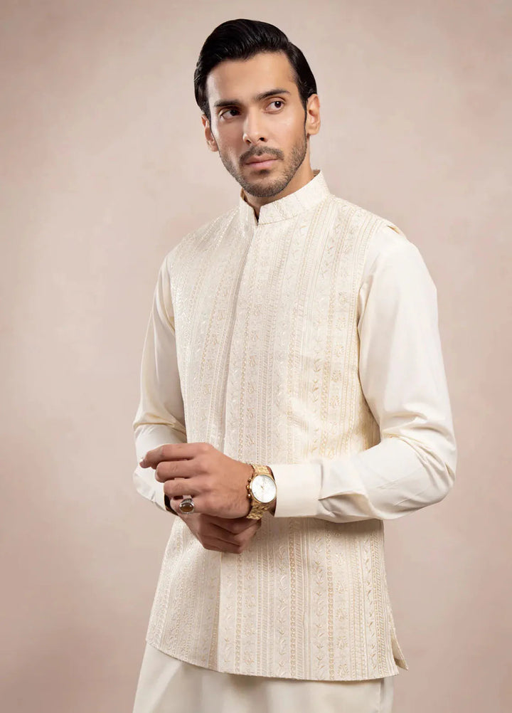 Muraqsh Pret Embroidered Raw Silk 1 Piece Bosky Embroidered Waistcoat