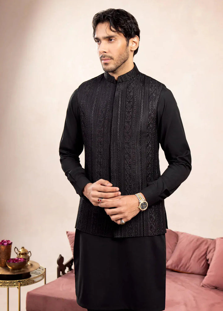 Muraqsh Pret Embroidered Raw Silk 1 Piece Cross Stitched Embroidered Waistcoat