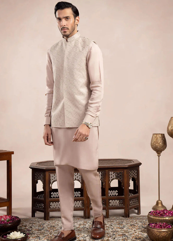 Muraqsh Pret Embroidered Raw Silk 1 Piece Square Embroidered Waistcoat