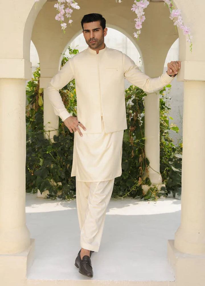 Muraqsh Pret Plain Blended 3 Piece Suit MUR-BWKSW-WC