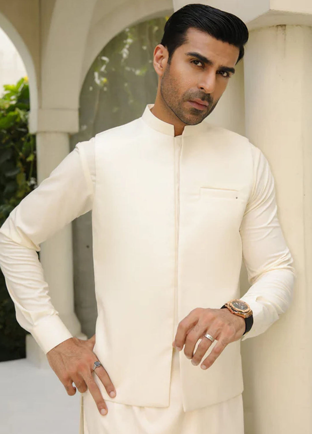 Muraqsh Pret Plain Blended 3 Piece Suit MUR-BWKSW-WC