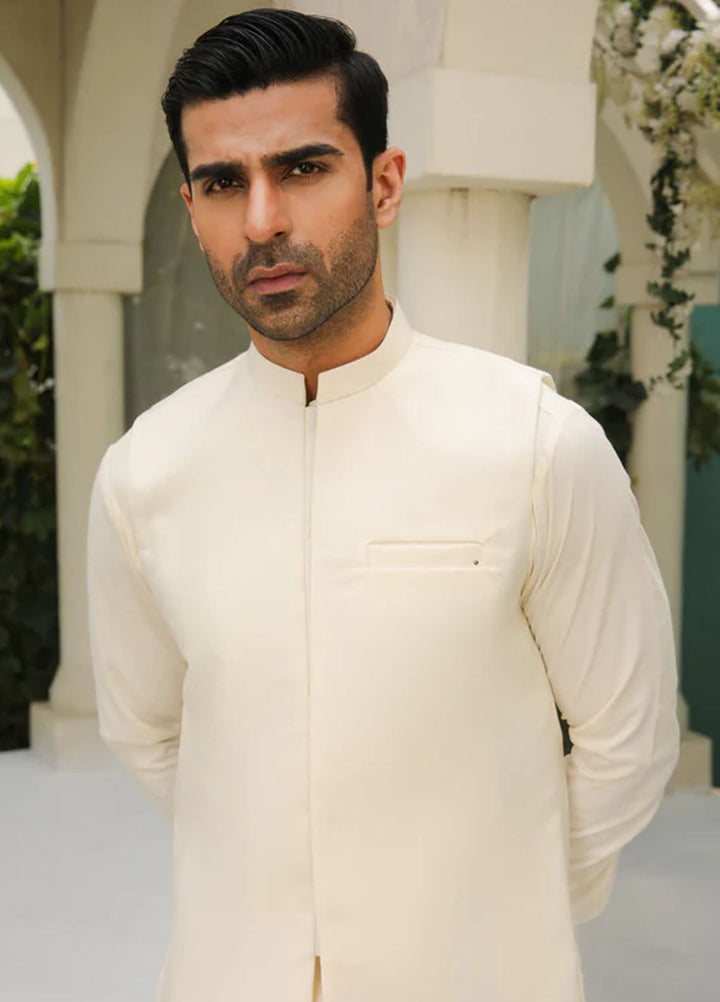 Muraqsh Pret Plain Blended 3 Piece Suit MUR-BWKSW-WC