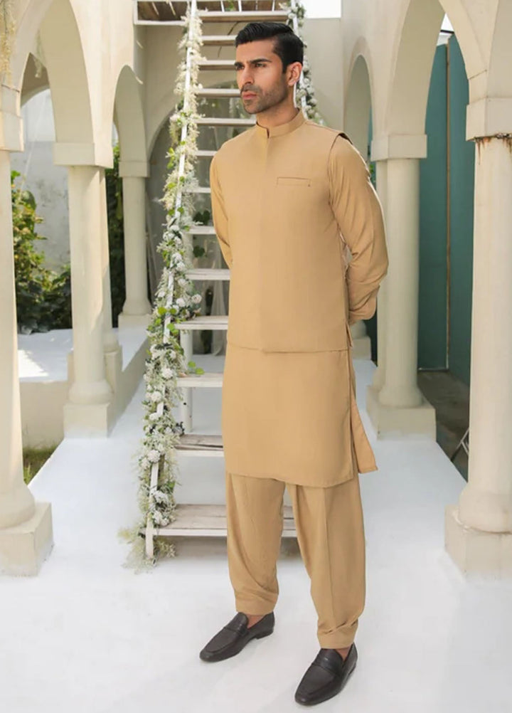 Muraqsh Pret Plain Blended 3 Piece Suit MUR-CKSWW-WC