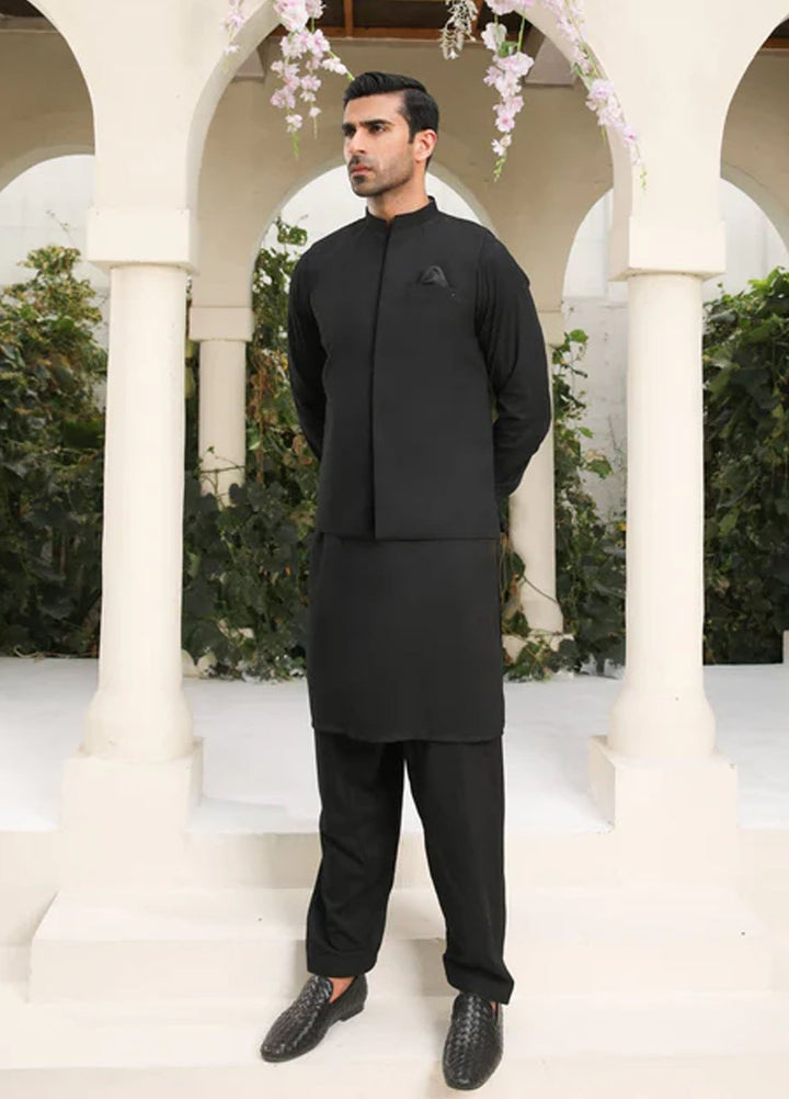 Muraqsh Pret Plain Blended 3 Piece Suit MUR-MBKSW-WC