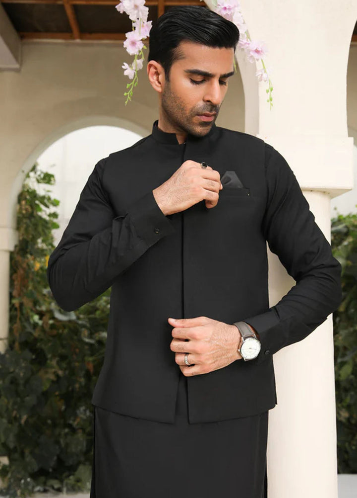 Muraqsh Pret Plain Blended 3 Piece Suit MUR-MBKSW-WC