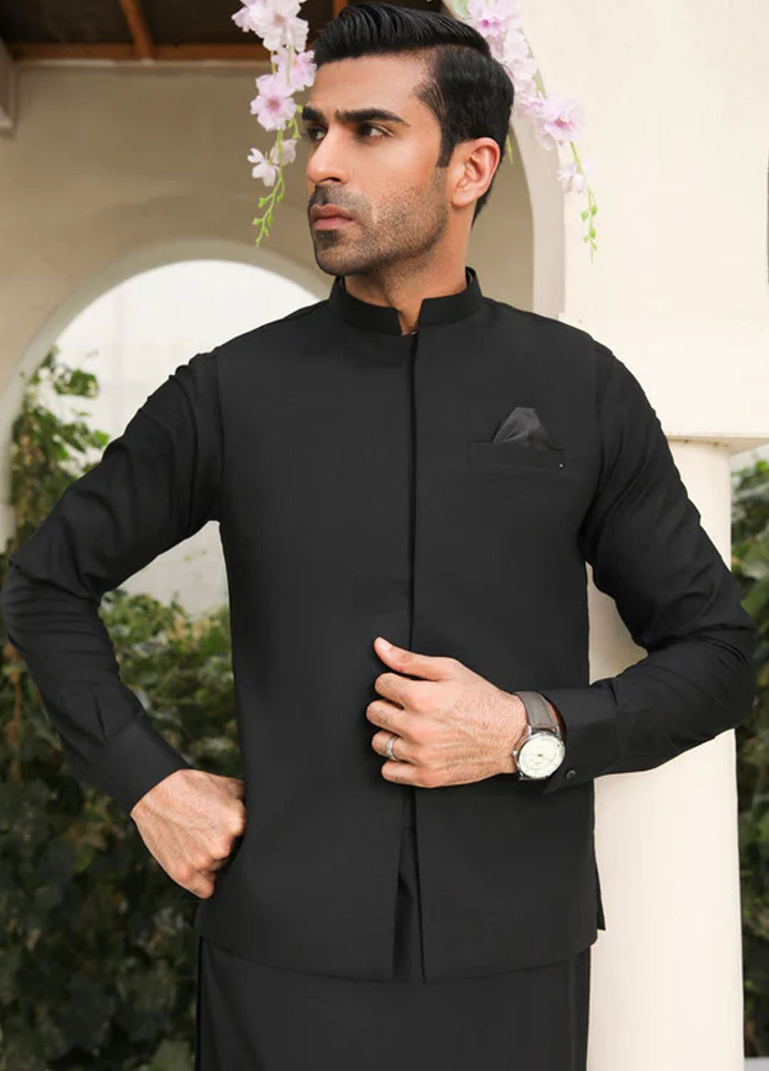 Muraqsh Pret Plain Blended 3 Piece Suit MUR-MBKSW-WC