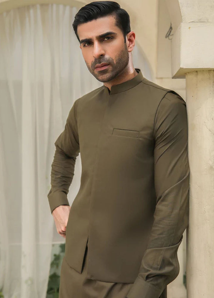 Muraqsh Pret Plain Blended 3 Piece Suit MUR-OGKSW-WC