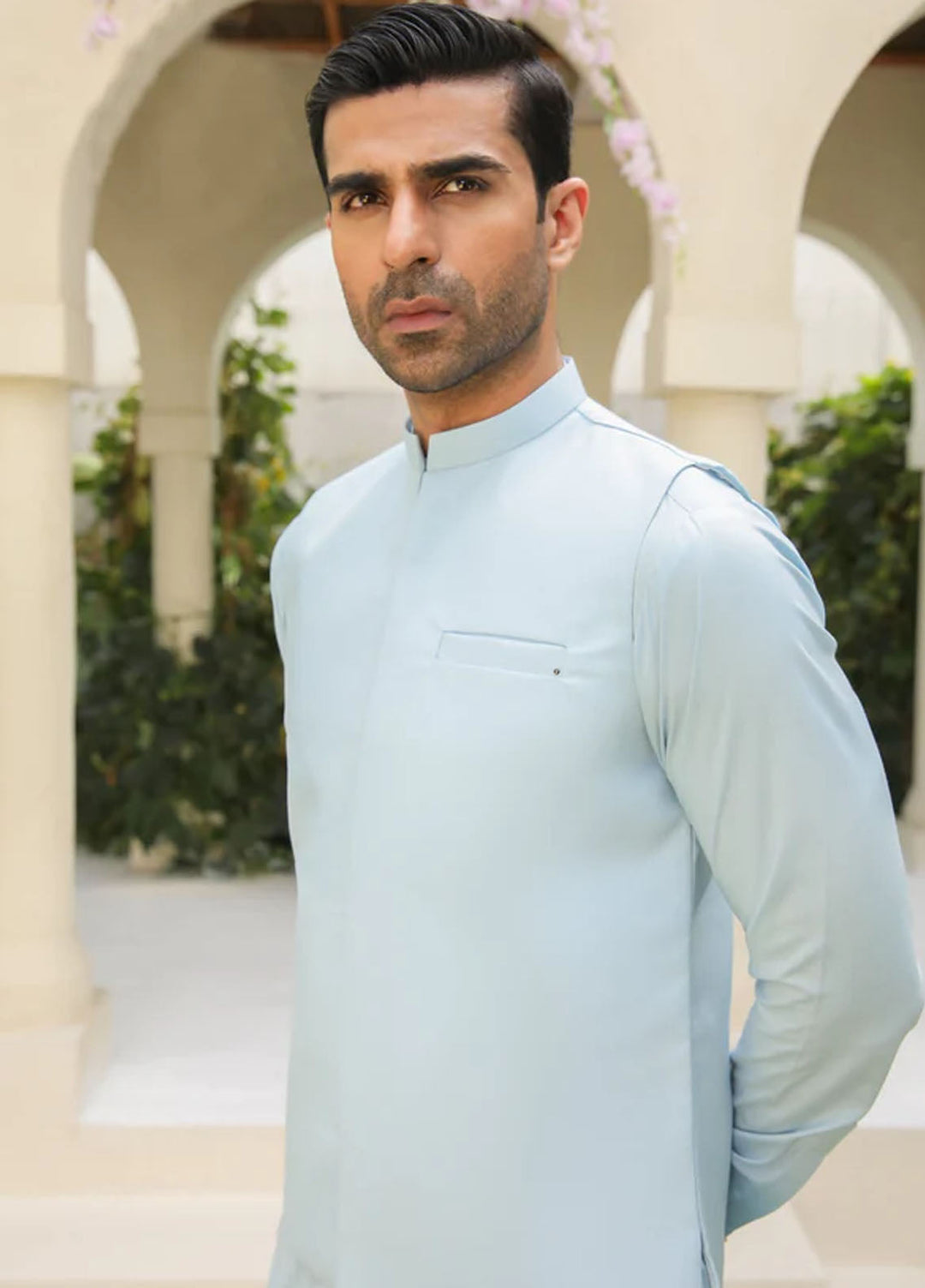 Muraqsh Pret Plain Blended 3 Piece Suit MUR-SBKTW-WC