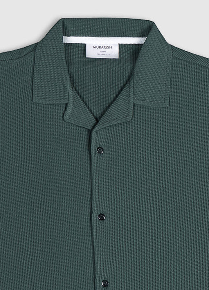 Muraqsh Textured  Button Down Knit Shirt ABD-DGWTRBD-FS