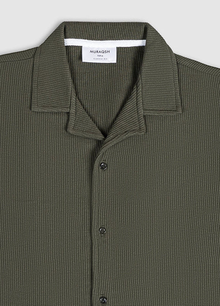 Muraqsh Textured  Button Down Knit Shirt ABD-OWTRBD-FS