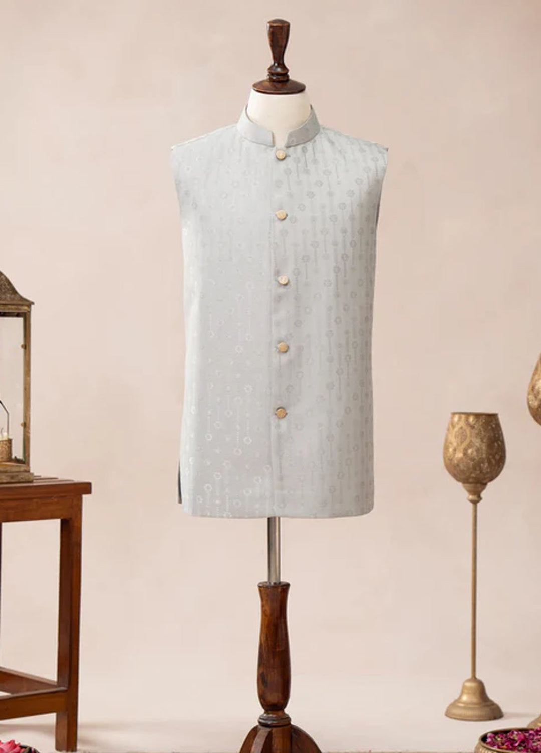 Muraqsh Textured Jamawar Waistcoat ABD-BWKTW2-WC