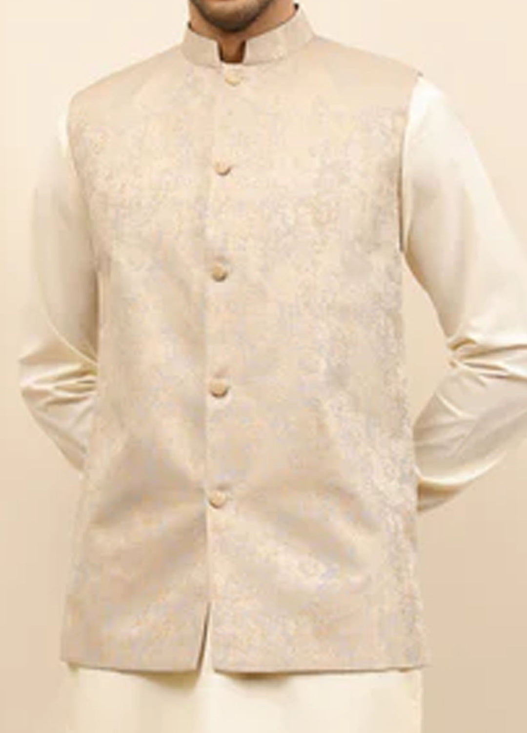 Muraqsh Textured Jamawar Waistcoat ABD-BWKTW4-WC