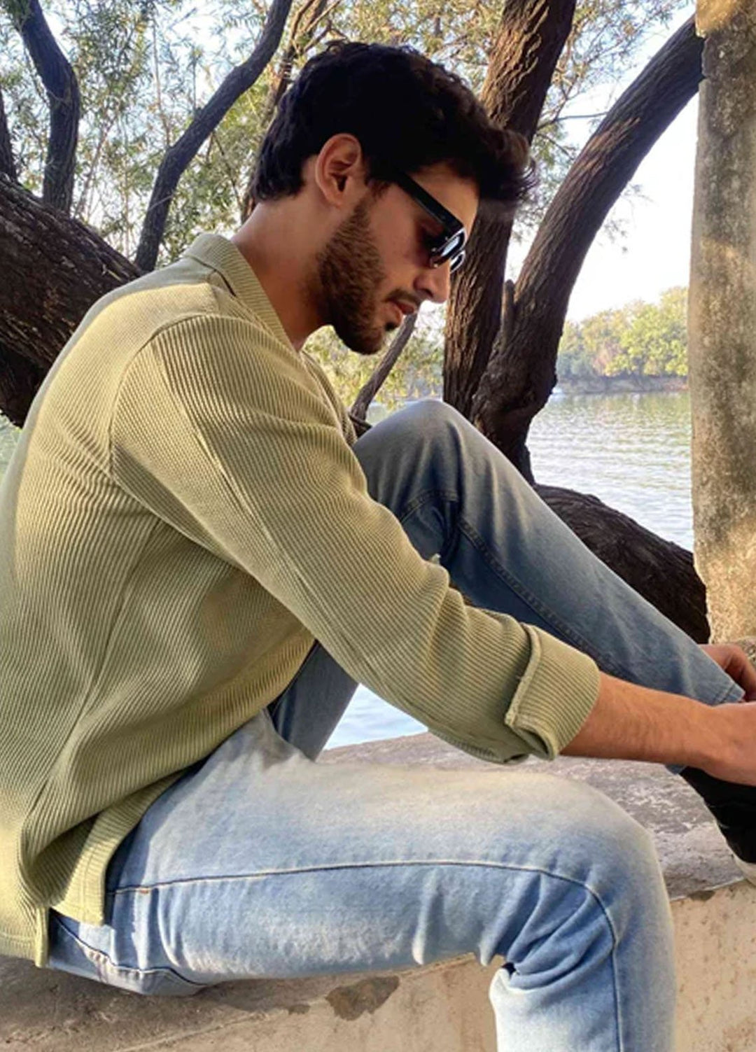 Muraqsh Textured  Revere Polo Knit Shirt ABD-MWTRP-FS