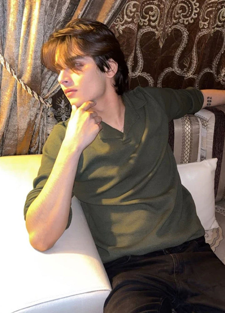 Muraqsh Textured  Revere Polo Knit Shirt ABD-OWTRP-FS