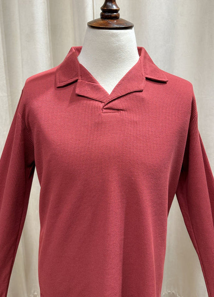 Muraqsh Textured  Revere Polo Knit Shirt ABD-RQTRP-FS