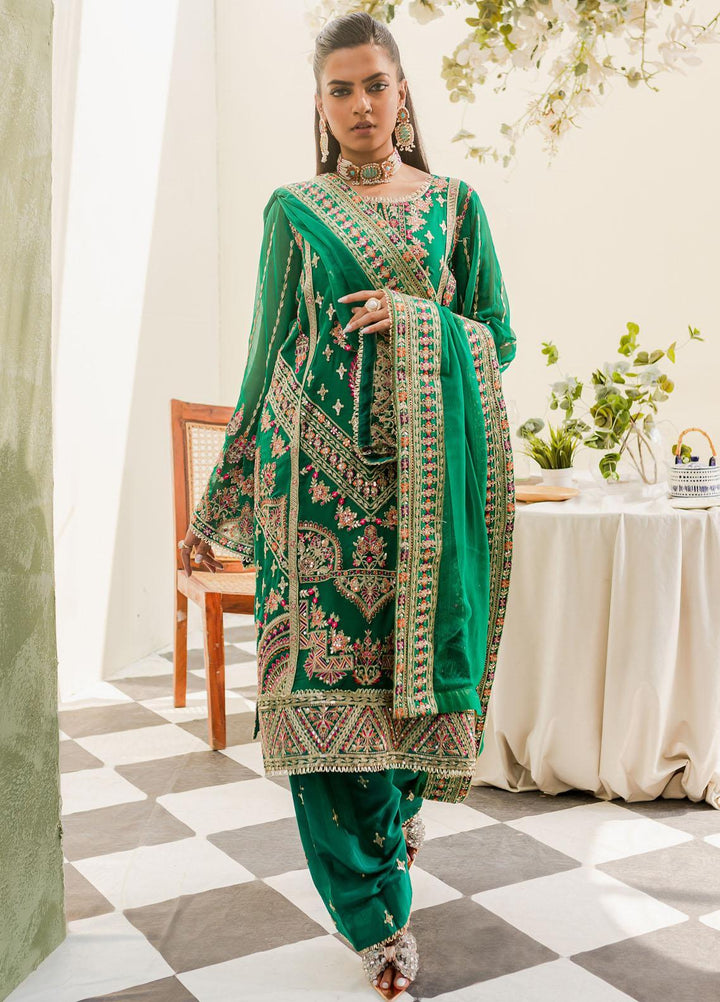 Murat By Freesia Premium Embroidered Chiffon Suits Unstitched 3 Piece FRE23MU FFD-0113 Jelly Bean - Festive Collection
