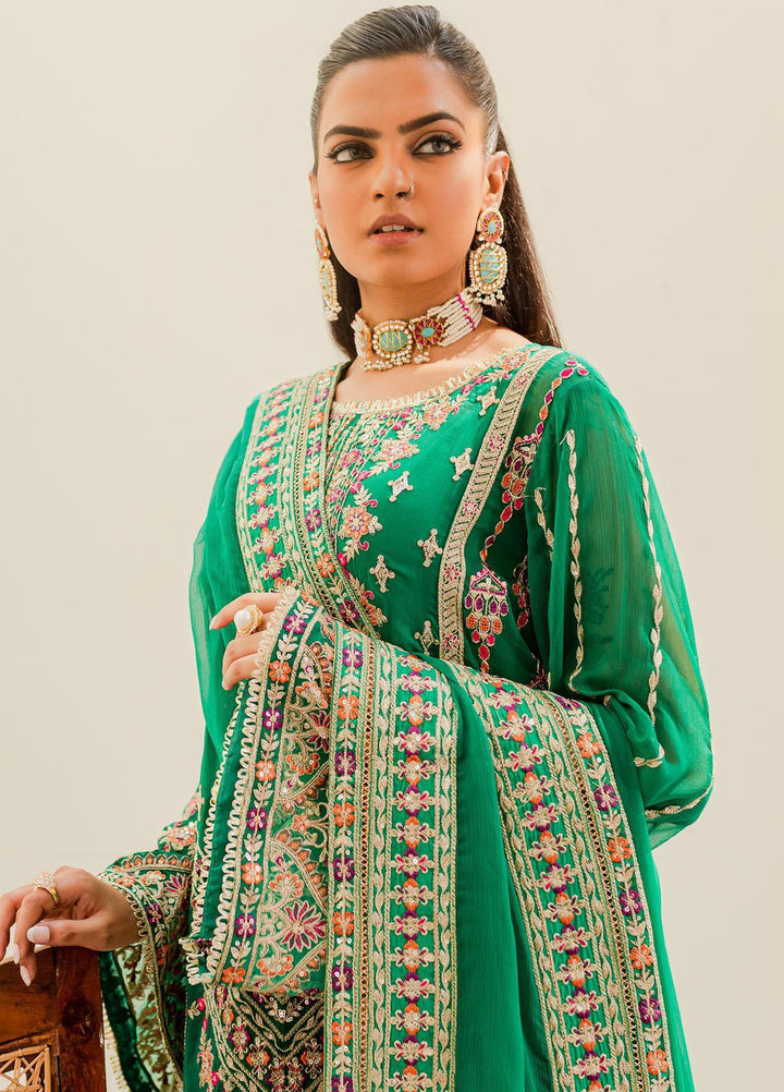 Murat By Freesia Premium Embroidered Chiffon Suits Unstitched 3 Piece FRE23MU FFD-0113 Jelly Bean - Festive Collection