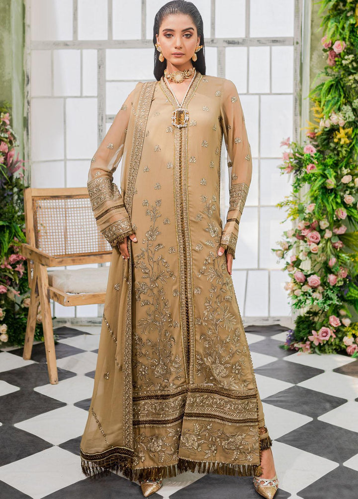 Murat By Freesia Premium Embroidered Chiffon Suits Unstitched 3 Piece FRE23MU FFG-0020 Praine Sand - Festive Collection