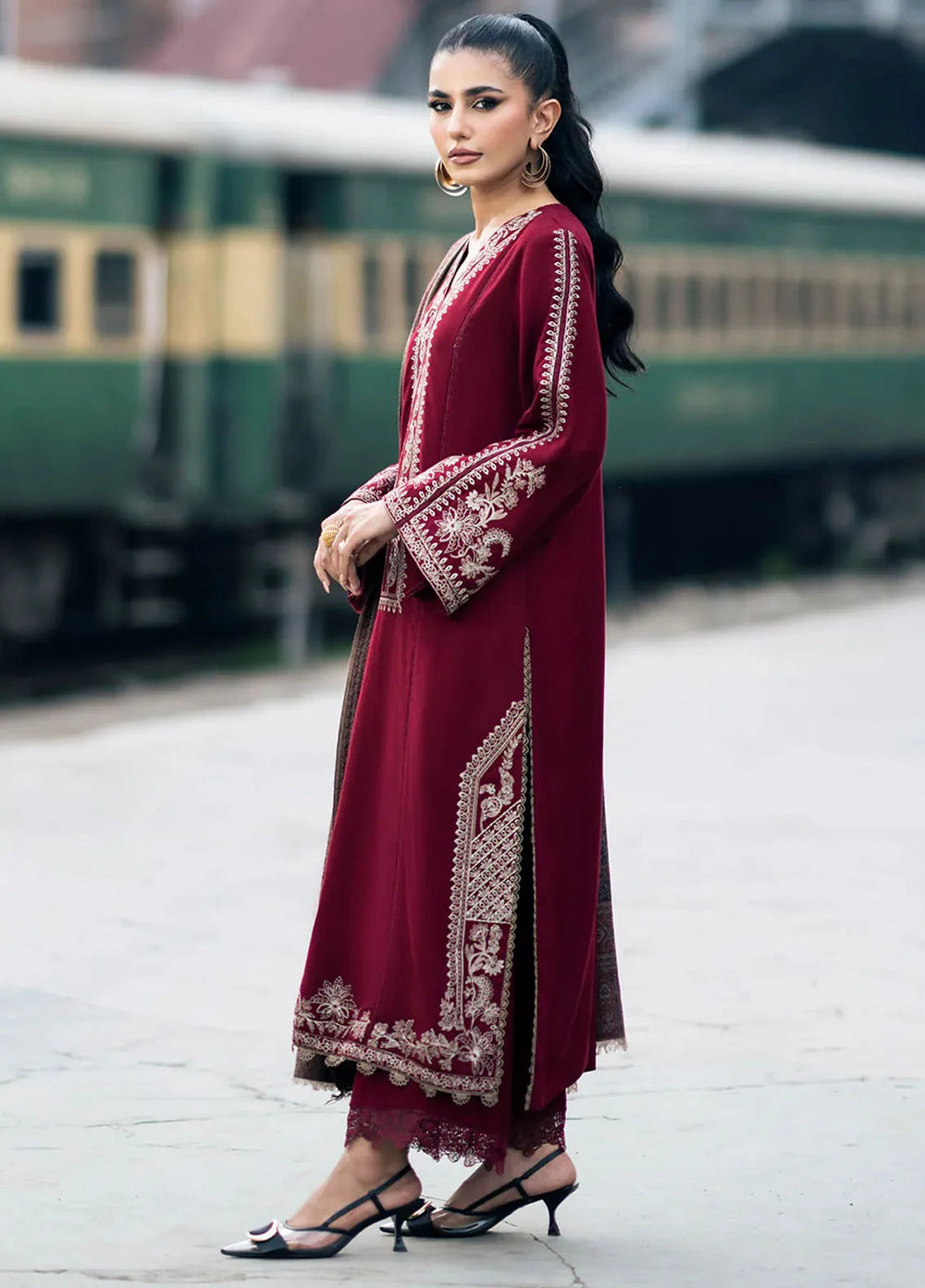 Musafir by Izel Embroidered Wool Suits Unstitched 2 Piece IZL24MF Haasil - Winter Collection