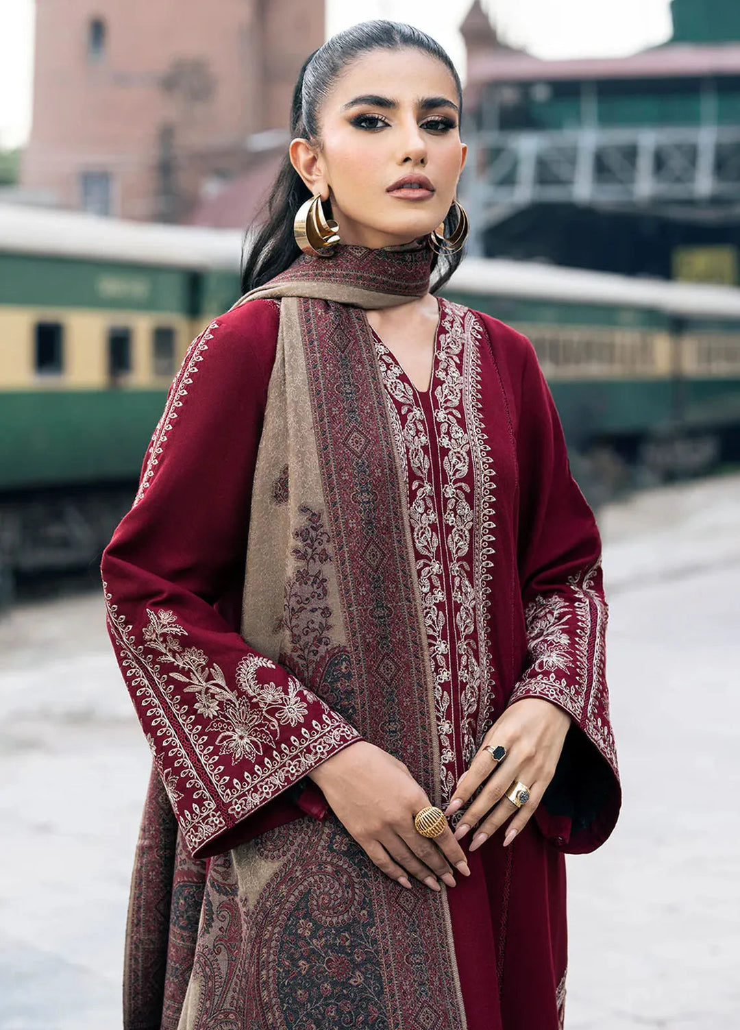 Musafir by Izel Embroidered Wool Suits Unstitched 2 Piece IZL24MF Haasil - Winter Collection