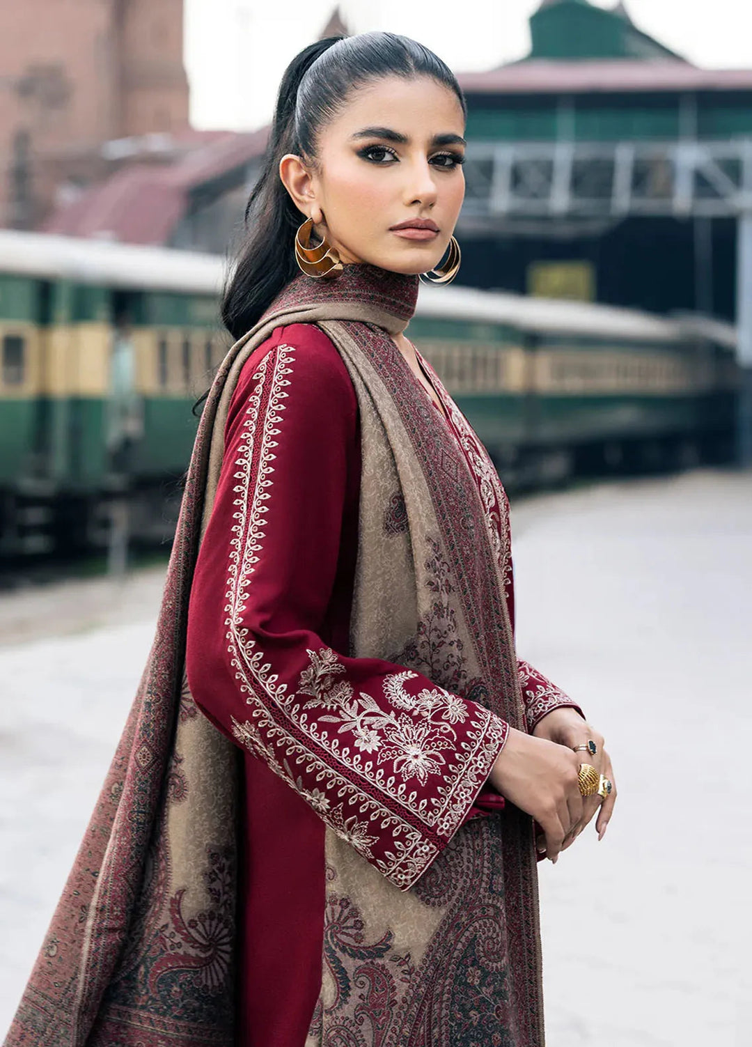 Musafir by Izel Embroidered Wool Suits Unstitched 2 Piece IZL24MF Haasil - Winter Collection