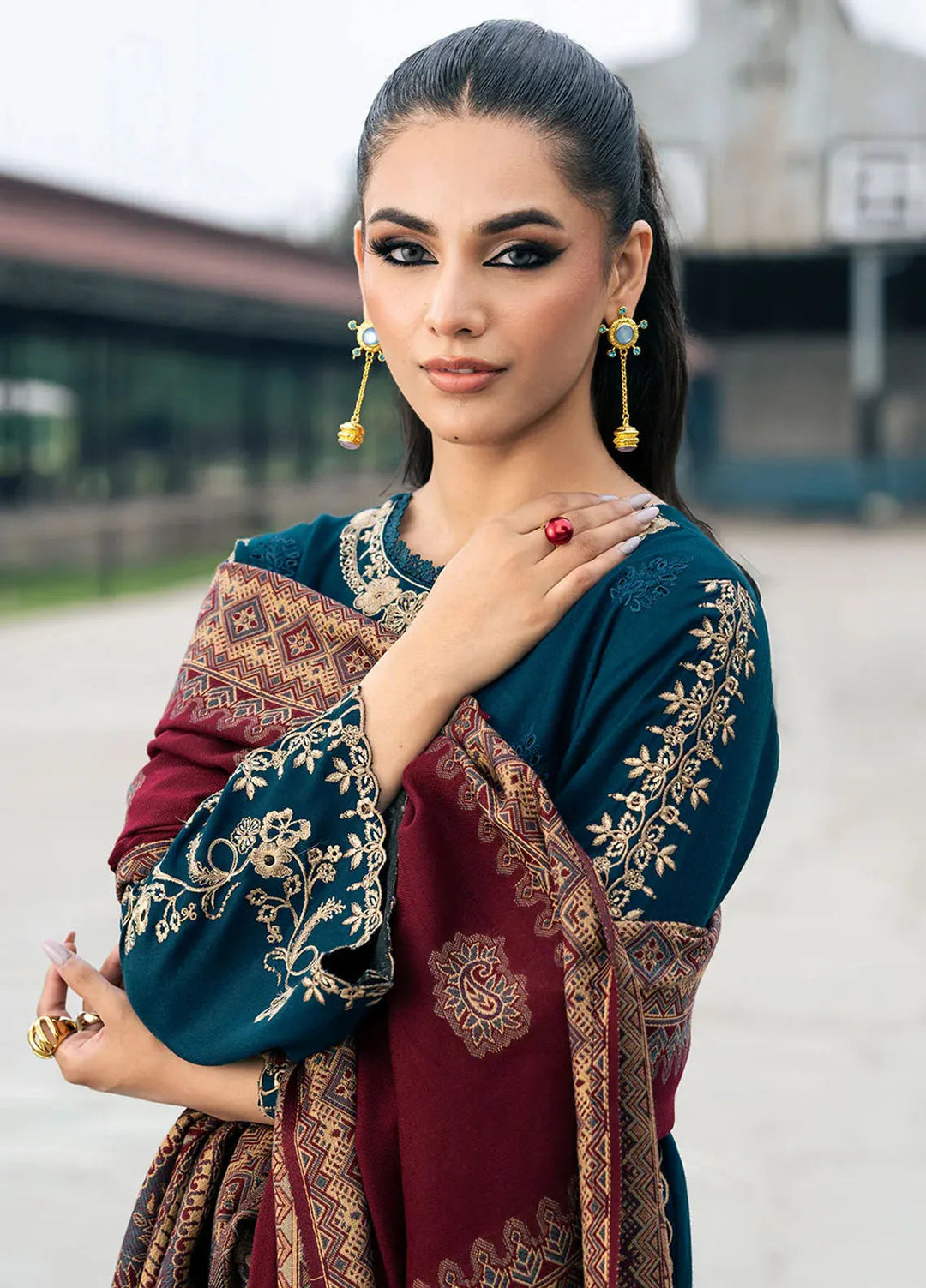 Musafir by Izel Embroidered Wool Suits Unstitched 2 Piece IZL24MF Vasl - Winter Collection