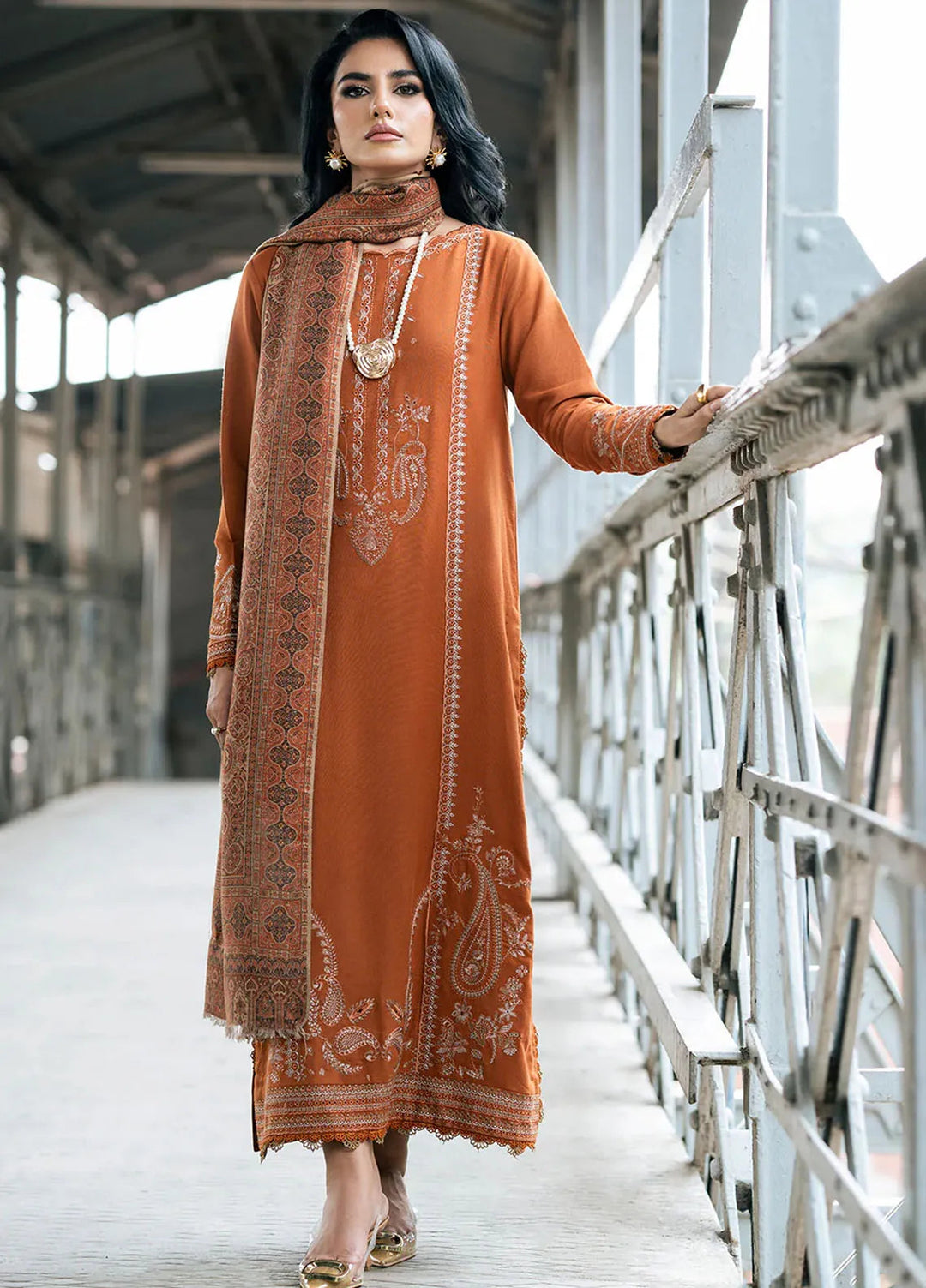 Musafir by Izel Embroidered Wool Suits Unstitched 2 Piece IZL24MF Wafa - Winter Collection