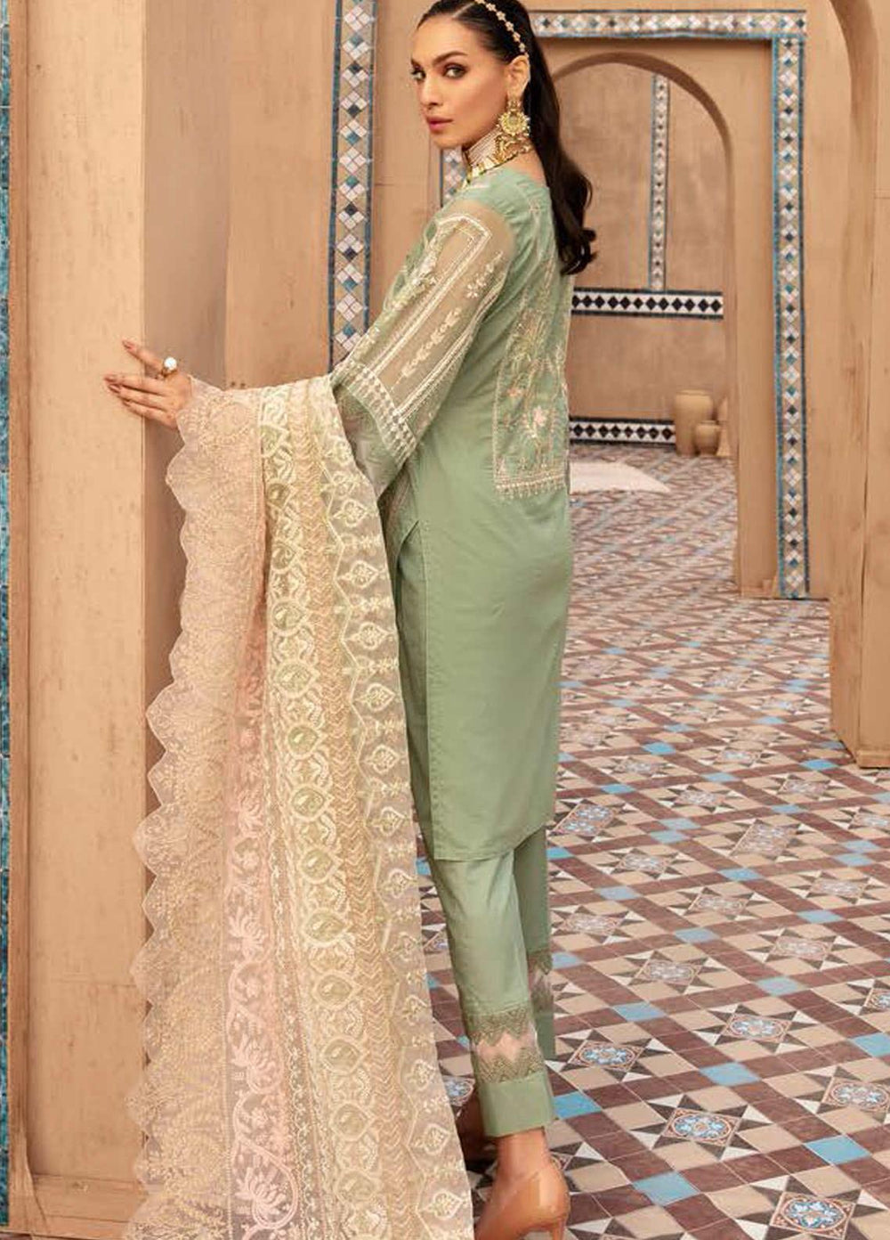 MusCari Embroidered Lawn Suits Unstitched 3 Piece MC21L MLC-01 - Summer Collection