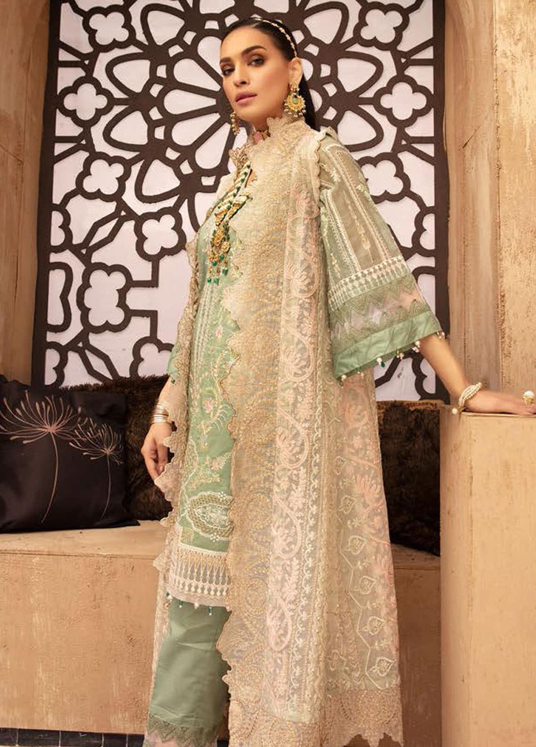 MusCari Embroidered Lawn Suits Unstitched 3 Piece MC21L MLC-01 - Summer Collection