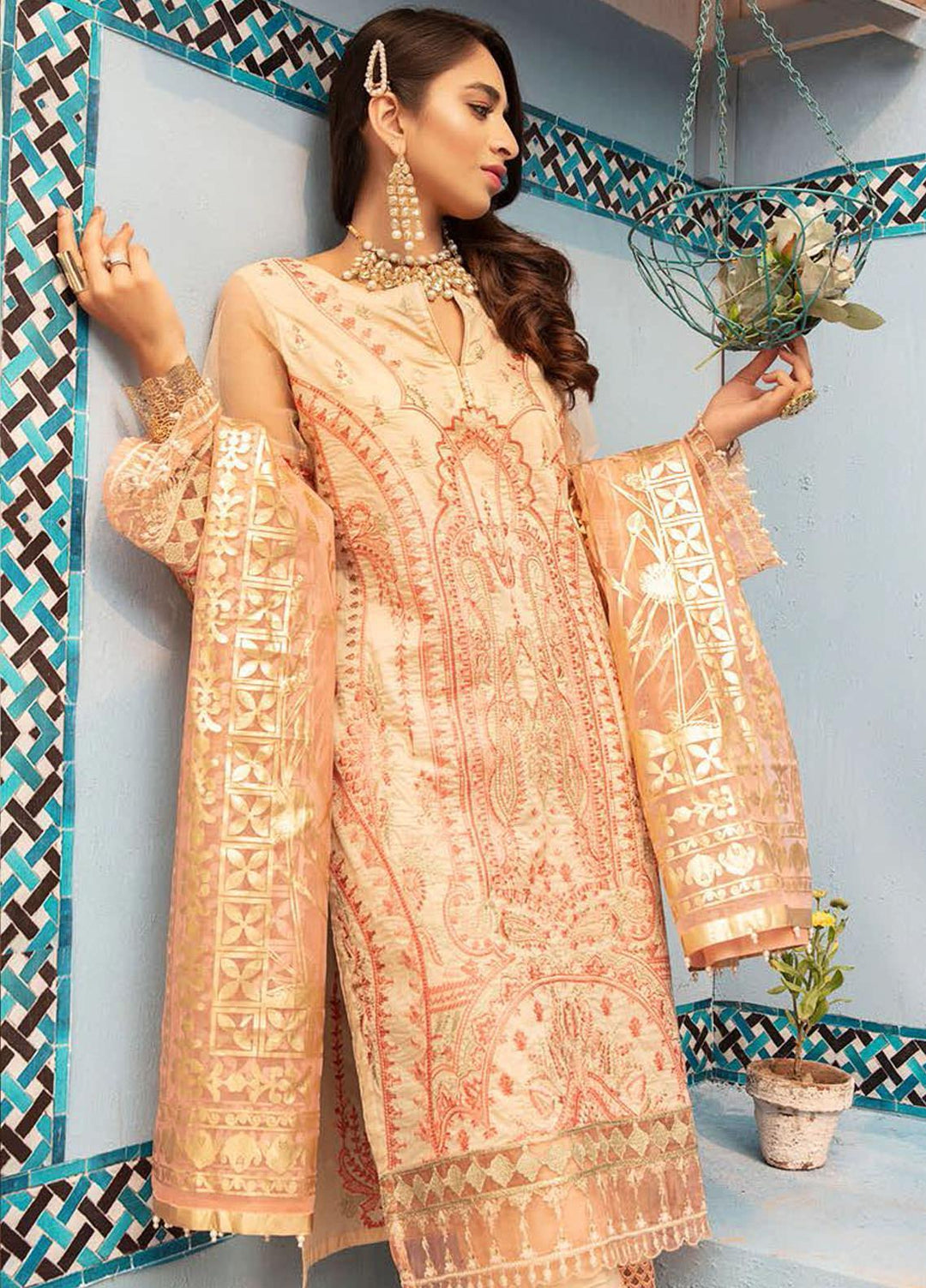 MusCari Embroidered Lawn Suits Unstitched 3 Piece MC21L MLC-05 - Summer Collection