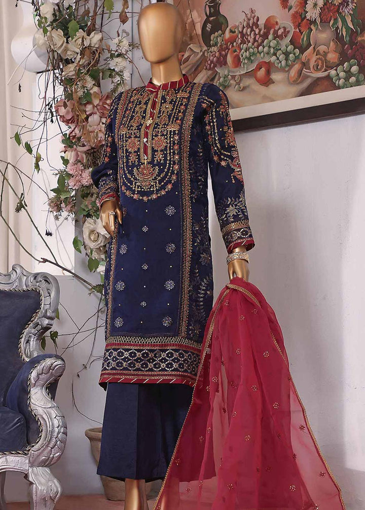 Muse By HZ Textiles Embroidered Organza Suits Unstitched 3 Piece HZ22M 03 Nauratan - Luxury Collection