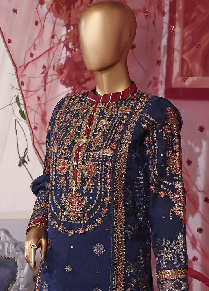 Muse By HZ Textiles Embroidered Organza Suits Unstitched 3 Piece HZ22M 03 Nauratan - Luxury Collection