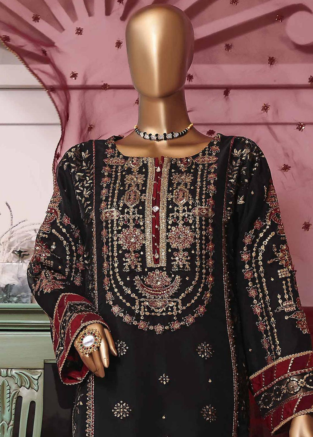 Muse By HZ Textiles Embroidered Organza Suits Unstitched 3 Piece HZ22M 04 Shahnoor - Luxury Collection