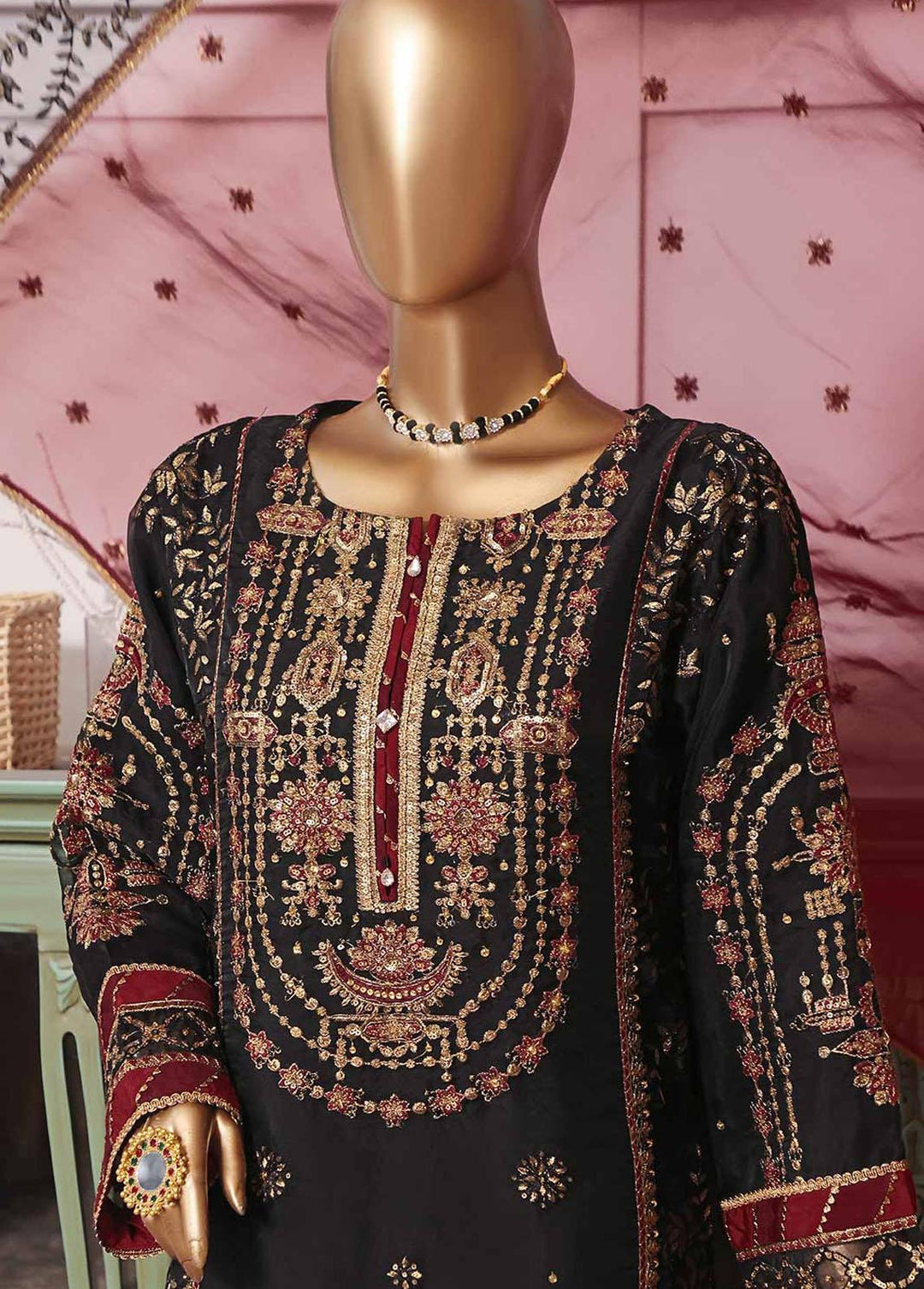 Muse By HZ Textiles Embroidered Organza Suits Unstitched 3 Piece HZ22M 04 Shahnoor - Luxury Collection