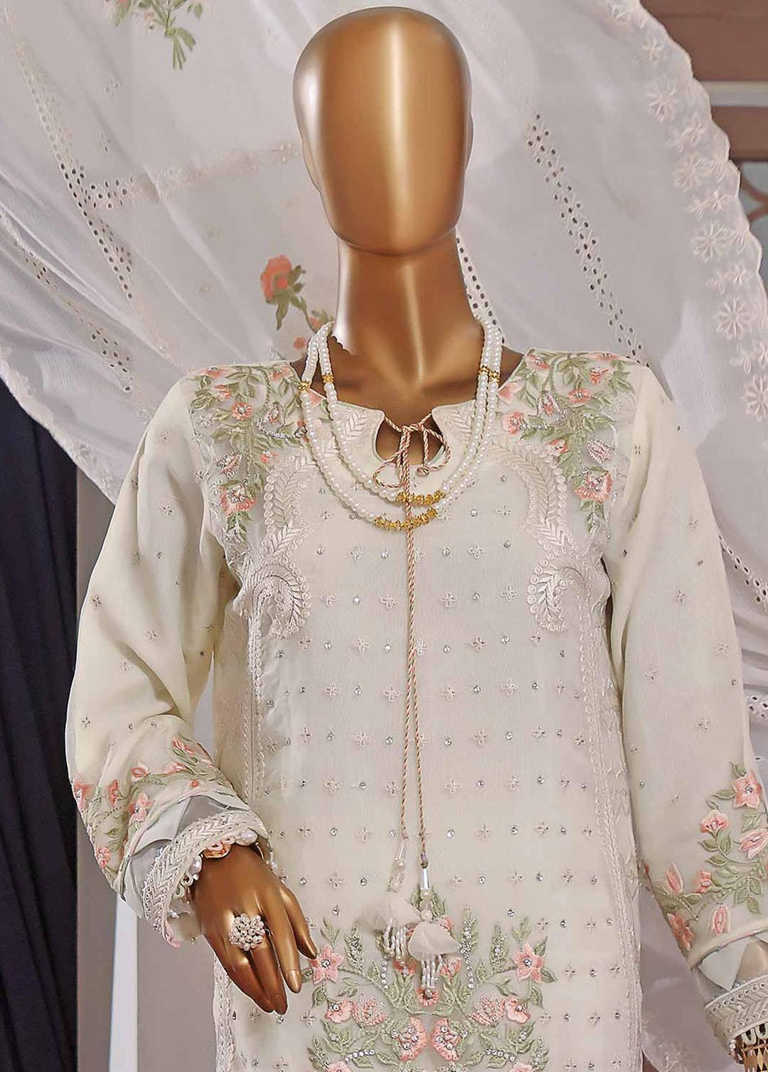 Muse By HZ Textiles Embroidered Organza Suits Unstitched 3 Piece HZ22M 05 Sawera - Luxury Collection