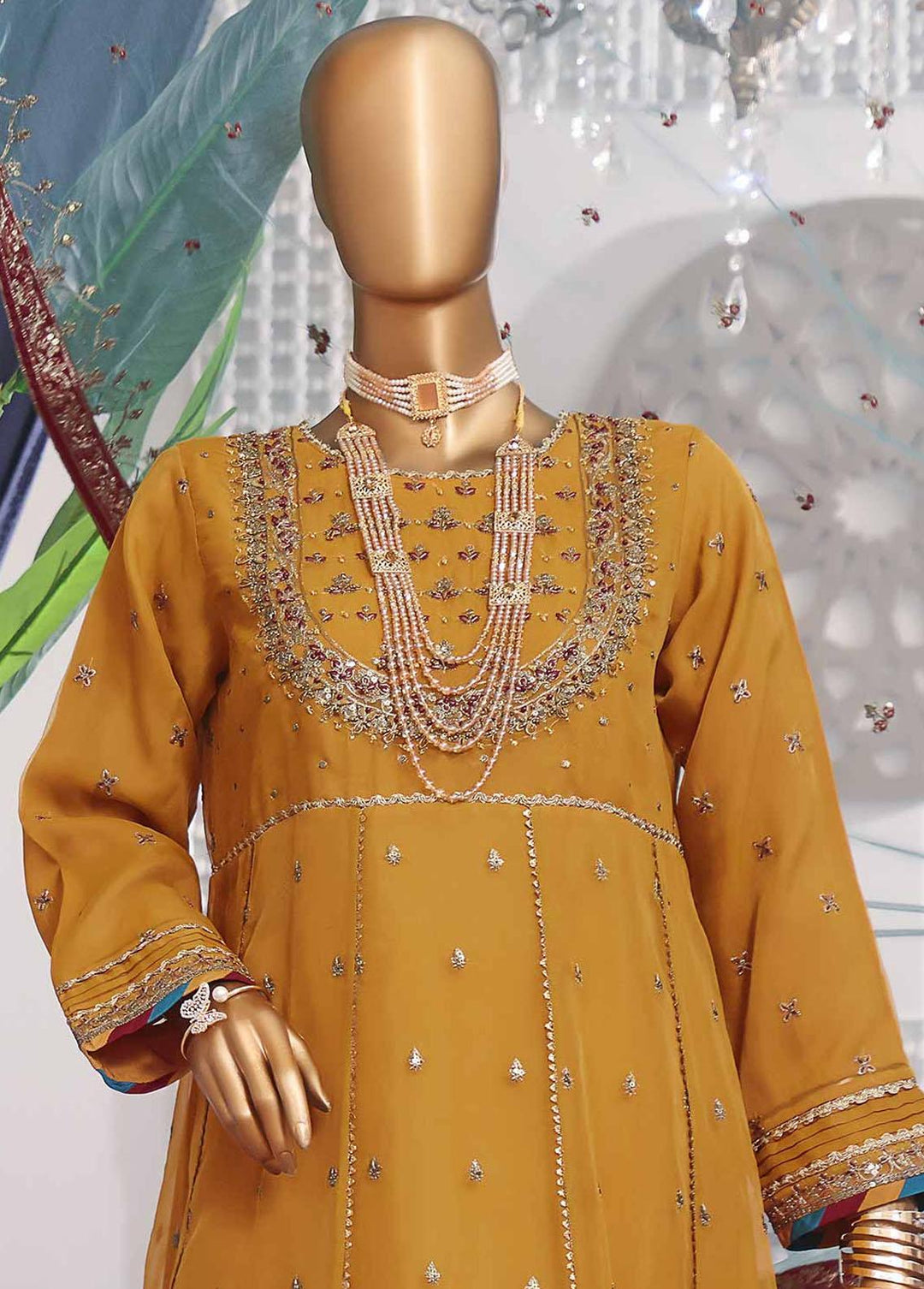 Muse By HZ Textiles Embroidered Organza Suits Unstitched 3 Piece HZ22M 06 Rangrez - Luxury Collection